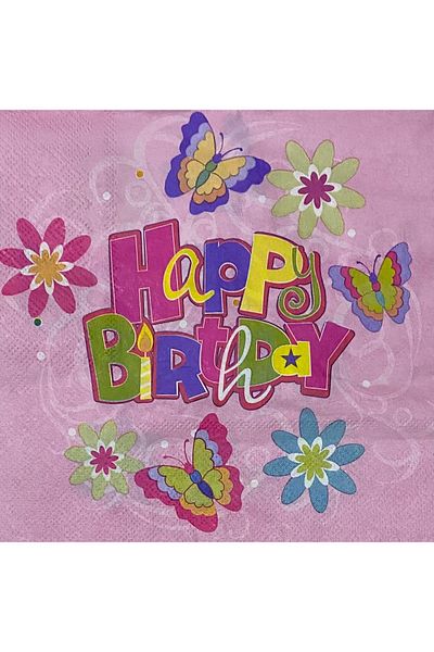 Roll-Up Happy Birthday Butterfly Napkin