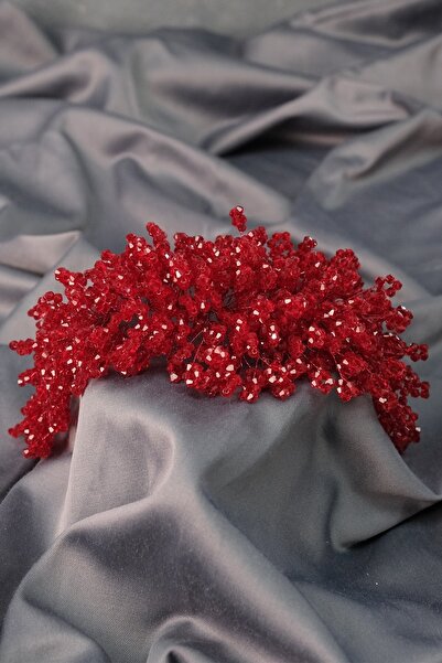 FdayAksesuar Accesoriu de mireasă Roșu Claret Nilsa, Coroană de mireasă cu mă...