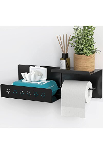 AJU حامل مناديل المرحاض، مناديل مبللة وحامل هاتف، منظم مطبخ الحمام رف معدني م...