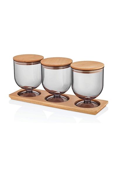 WLLN Candy Storage Container Set Smoked 1.5 L Large Size