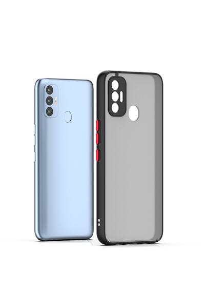 Fibaks Tecno Spark 7 - 7t Case Matte Anti-Fingerprint Camera Protection Hard Silicone Cover with Colorful Keys