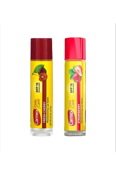 Carmex Daily Care Fresh Cherry Stick + Daily Care Strawberry Stick 2 X 4,25 G. Spf-15
