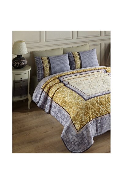 İyi Geceler İstanbul Çift Kişilik Battaniye Emboss Baskılı 220x240 Versay Gri