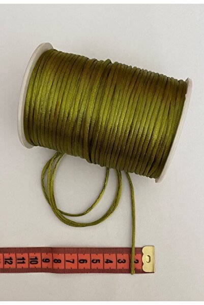 Öztürk خيط مجوهرات لصنع الأساور على شكل ذيل الفئران، مقاس 2 مم × 7.95 متر، مربوط. باتيك أخضر.