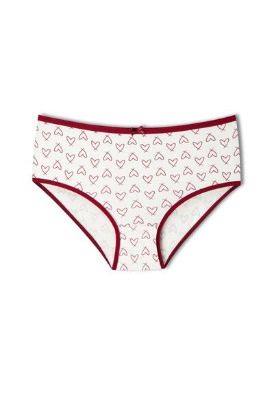 HNX 3'lü Pamuklu Desenli Yüksek Bel Büyük Beden Külot