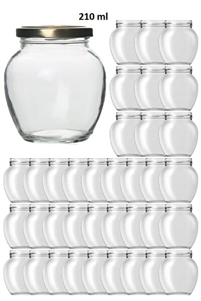 Milea 36 Adet 210 Ml Şeffaf Cam Yumurta Model Konserve Kavanozu Gold Metal Kapaklı