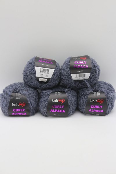 knitme Curly Alpaca - Μαλακό βελούδινο σχοινί με σγουρή υφή με μίξη από αλπακά και μαλλί