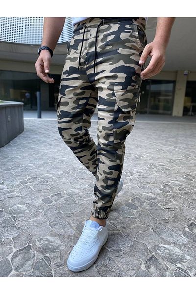 RetroPark Soldier Pattern Tactical Cargo Pants Canvas Fabric Side Pocket Cargo Pants 11