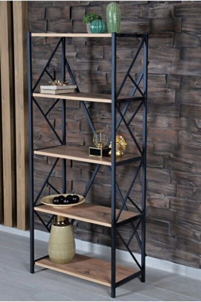 RUSTİKEVDECORART Çok Amaçlı Duvar Rafı Kitaplık Çiçeklik Saksılık Mutfak Salon Banyo Çalışma Odası Dolap 5 Raflı