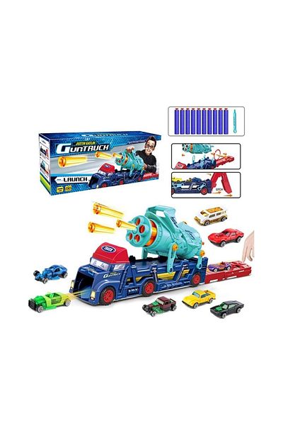 Mia لعبة إطلاق الرصاص الناعم Nerf Gun Truck و8 مركبات مصبوبة