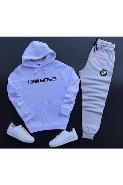 NewCabin New Season I'm Boss Σετ χειμωνιάτικων φούτερ με βαμβακερή κουκούλα βαμβακερή ιδρώτα-βαμβακερή σετ 2