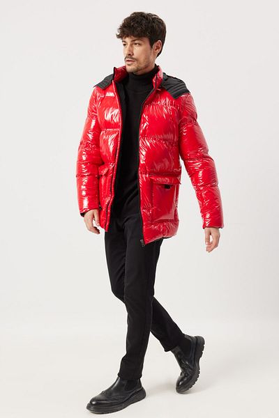 ALTINYILDIZ CLASSICS Men's Red Standard Fit Regular Cut Cold-Proof Casual Coat