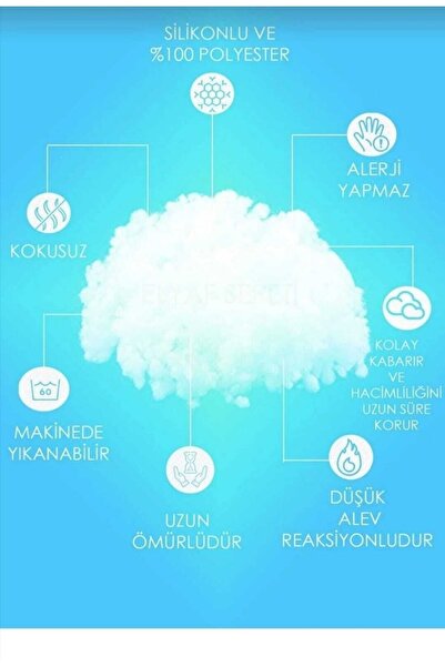 Bilgiçler White Silicone Pillow 800 Gr Weight Dental Fabric 100% Cotton Machine Washable