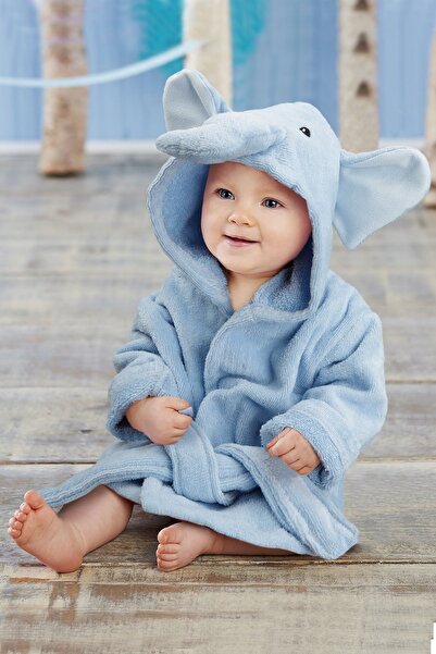 Moky Design Fil Desenli Erkek Bebek Bornoz Seti ve 12’li Aylık Ay Dönümü Anı Kartları – Bebek Hediyelik