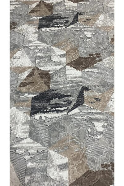 Voho Tekstil Heksa Gri Kaymaz Taban Kesme Yolluk Halı