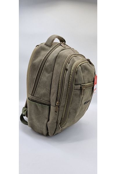 ESCAPE Canvas Fabric Dark Green Color 15.6 Inch Backpack with Laptop Compartment