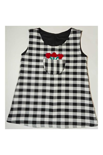 Genel Markalar Kız Çocuk Kareli El Örgü Süslemeli Salopet Jile Modelleri