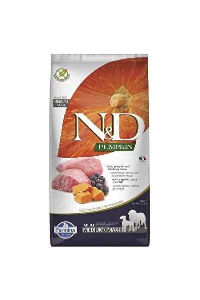 N&D Pumpkin Tahılsız Medium Maxi Adult 12kg Balkabaklı Kuzulu Ve Yaban Mersin...