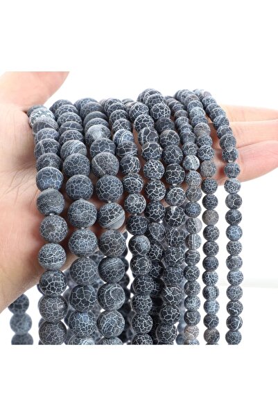 RLX BUJİTERİ Doğal Taş Dizisi Siyah Yengeç Frost - 8 Mm