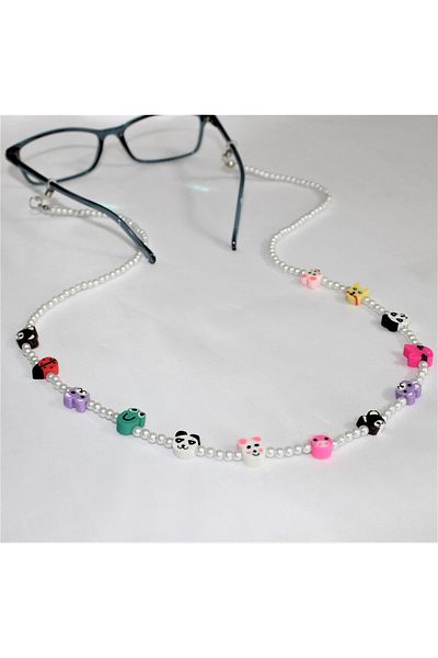 çınar bahçesi Cute Animals - Glasses Chain with Pearls - (length 70cm - 75cm)