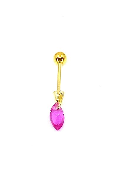 La femme by begum Pink Marquise Stone Dangle Gold Silver Piercing, Helix, Tragus, Flat, Conch Ball Rotating Piercing