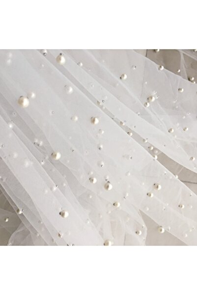 bba new trend Wedding Dress Veil Fabric with Pearls Width 1.5 cm Length 1.5 cm