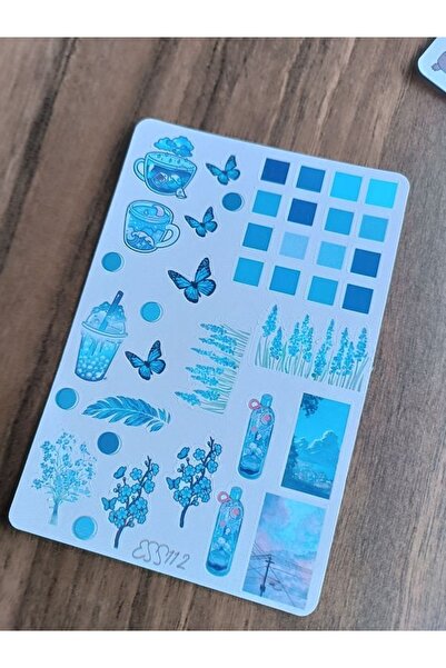 EyER Shoping Autocolantul Blue Set este potrivit pentru Bullet Journal