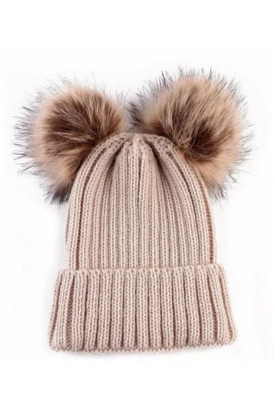 BEBEĞİME ÇORAP Double Pompom Beret - Children's Beret