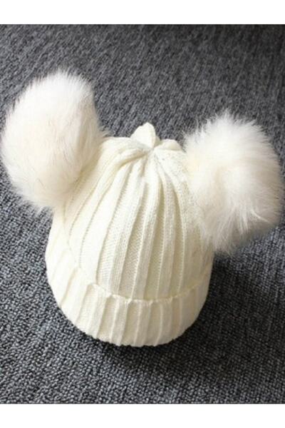 BEBEĞİME ÇORAP Beretă cu pompon dublu - Beretă pentru copii