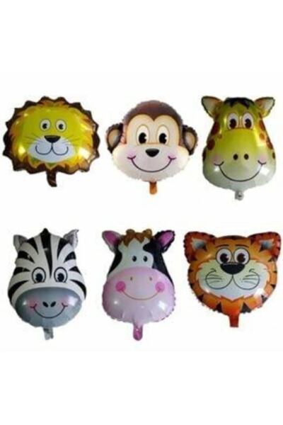 Bkmc مجموعة بالونات فويل للحيوانات مكونة من 6 قطع - سفاري