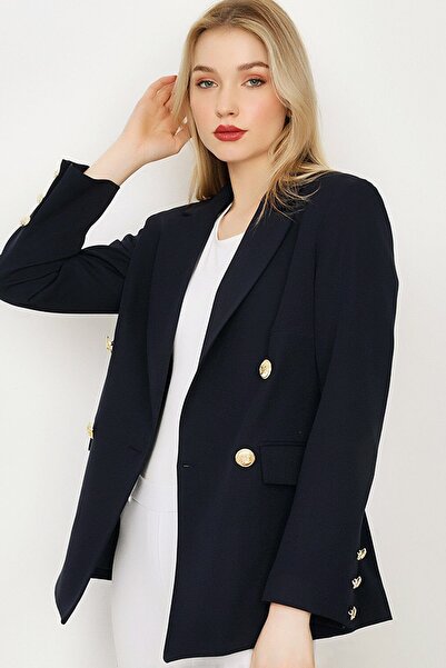 MissKybele Büyük Beden Astarlı Bel Oturtmalı Kesim Düğmeli Kapaklı Sahte Cepl...