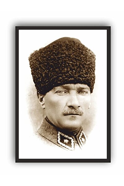 beedene Gerçek Mdf Çerçeveli Paspartu Görünümlü Atatürk Portresi