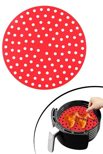 Buffer ® Colorful Heat Resistant Washable Silicone Oven and Airfryer Round Model Baking Mat