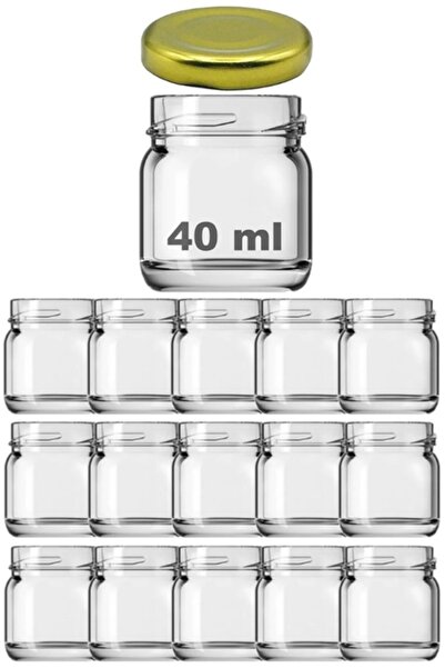 Milea 15 Adet Paşabahçe 40 Cc Şeffaf Mini Kavanoz Metal Gold Kapaklı