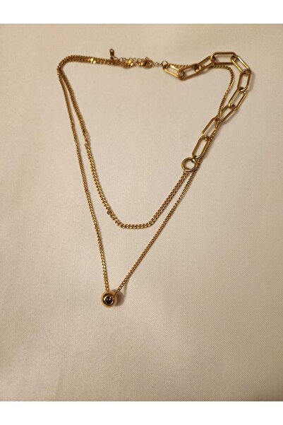 Nutly Accessories Gold Renk Toplu Çelik Kolye
