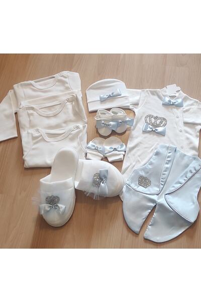 aykor tekstil طقم أمومة فاخر 10 قطع طقم شباشب تاج الأمومة