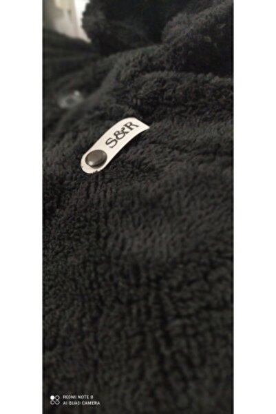 S&R FASHION Μαύρο βελούδινο στήθος δερμάτινο μπουφάν με ετικέτα με κουμπιά