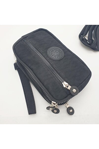 Sanalbolluk Wallet Look Crinkle Fabric Hand and Shoulder Bag