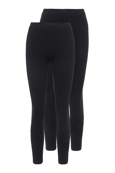 PIECES Leggings - Schwarz - Mittlerer Bund