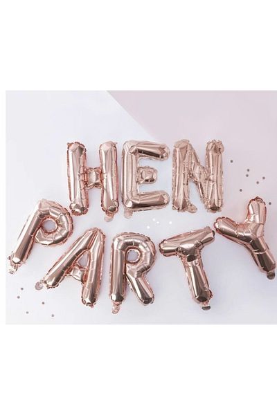 Deniz Party Store Rose Gold Hen Party Foil Balloon Bride Henna Night Party Set