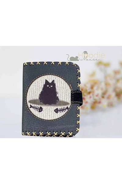 HOODİEMOUSE Caramel Figured Small Wallet Ethnic Bohemian Retro Style - anthracite