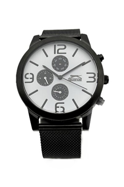 Slazenger ساعة يد رجالية أنيقة بعلبة من الفولاذ المقاوم للصدأ 3 ATM (ضمان 24 ...