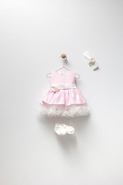 Magu Girl's Lined Dress Bandana Booties Set