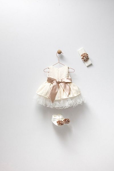 Magu Girl's Lined Dress Bandana Booties Set
