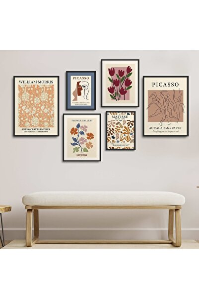 HOMEPACK Set de 6 piese cu cadru laminat negru-002