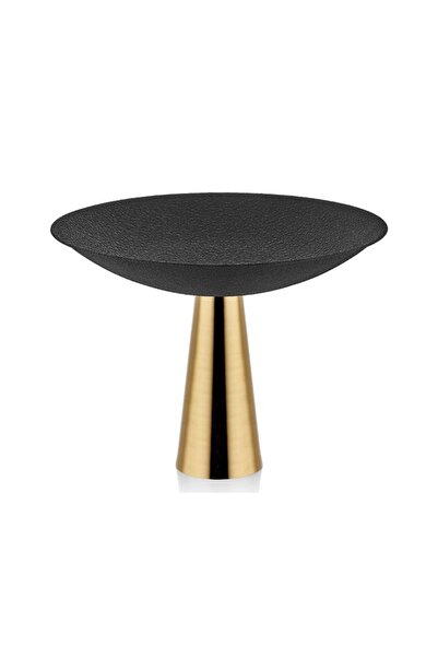 SETABIANCA Seta Textured Dark Gold Ayaklı Sunumluk/dekor 34cm