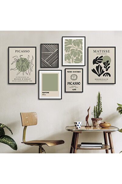 HOMEPACK Σετ 6 πίνακες με μαύρο πλαστικοποιημένο πλαίσιο Six-013