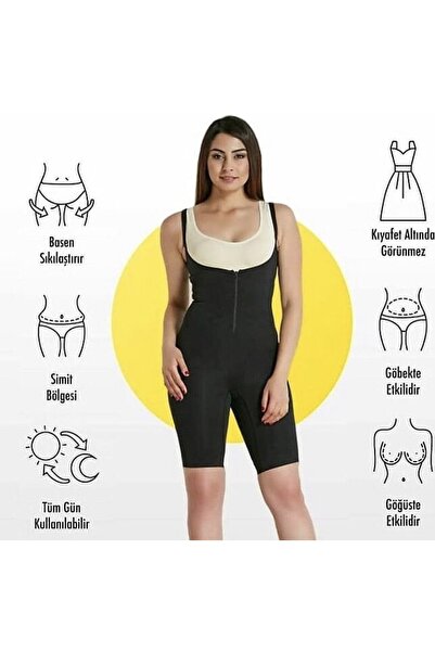 SWEETKORSE Orijinal Agraflı Tüm Vücut Korse Siyah