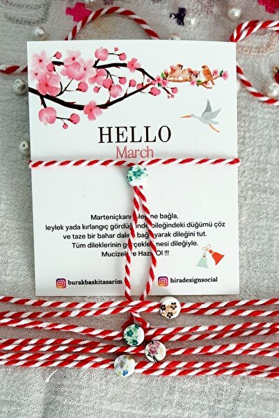 Burak Baskı Tasarım مجموعة من 5 أساور من البورسلين مختلط الألوان مطبوع عليها ...