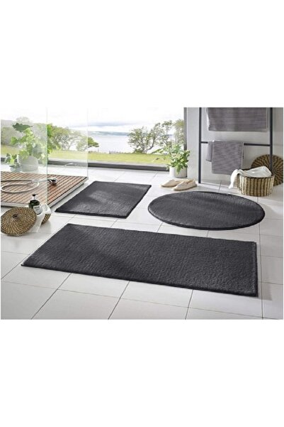 SOFT HALI 3-Piece Bath Rug Plush Post Rug Toilet Set 100x60 60x40 (60x60 Round)